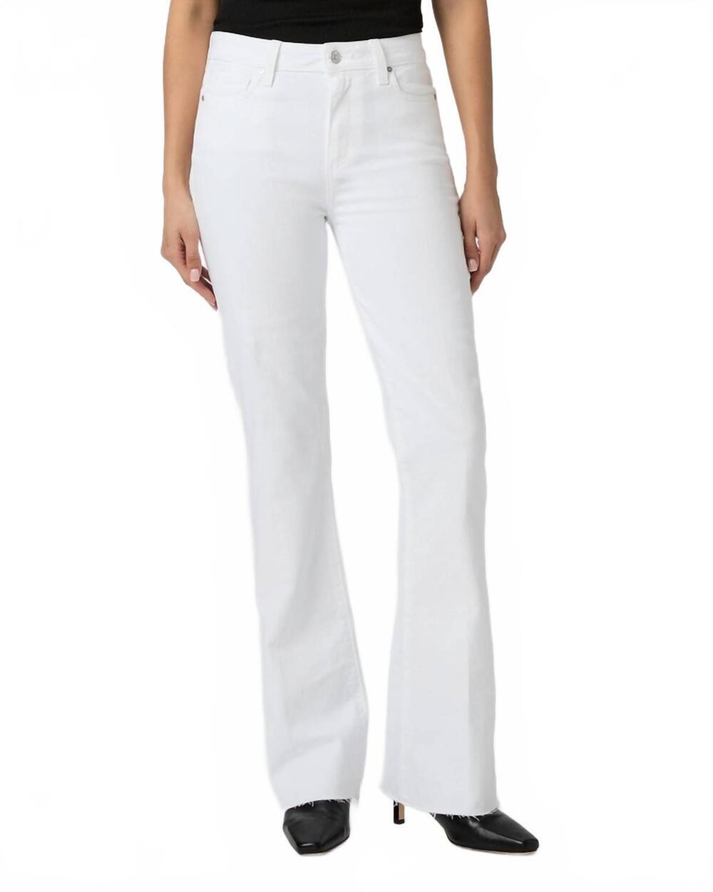 NEW PAIGE high rise laurel canyone bootcut jeans in crisp white